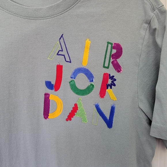 Air Jordan The Cradle Colorful Graphic T-Shirt Light Blue Unisex Size M - Picture 2 of 8